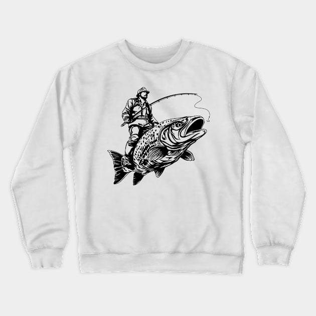 Trout Master Crewneck Sweatshirt by Tebscooler